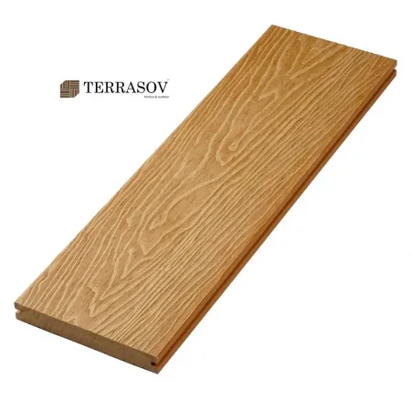 Террасная доска TERRASOV MASSIVE 3D полнотелая орех