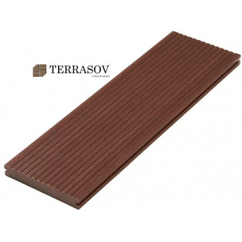 Террасная доска TERRASOV MASSIVE 3D полнотелая красное дерево