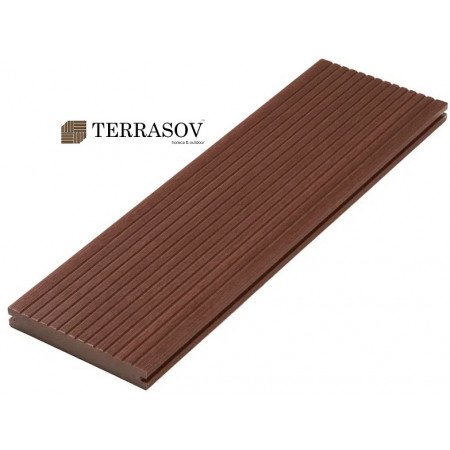 Террасная доска TERRASOV MASSIVE 3D полнотелая красное дерево
